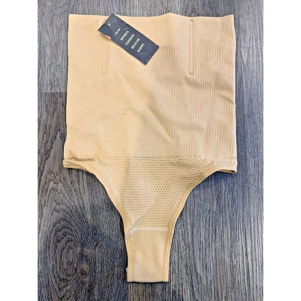 Werena Tummy Control Thong Shapewear High Waist Boned Shaper‎ Beige Med WN0018-M